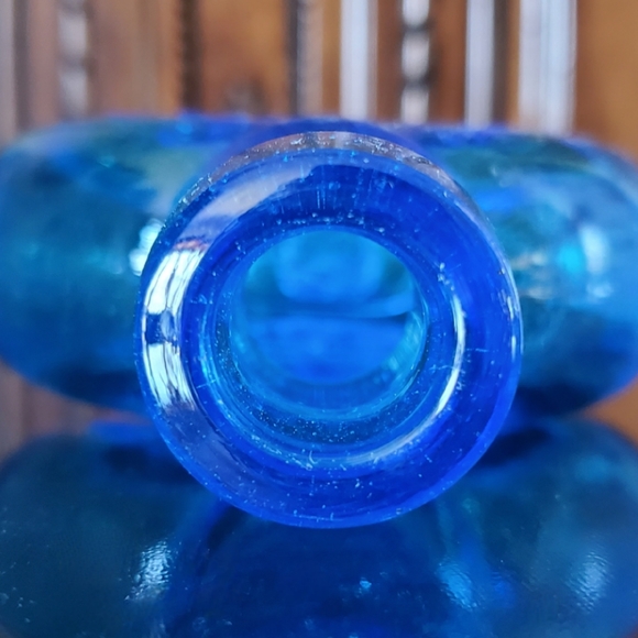 Vntg Clevenger Brothers Bright Blue 7" Glass Collectors Bottle - Picture 9 of 14